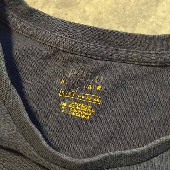 Polo Ralph Lauren Womens Navy Blue Graphic Baby T-Shirt Logo Crew Neck S Small - Picture 4 of 6